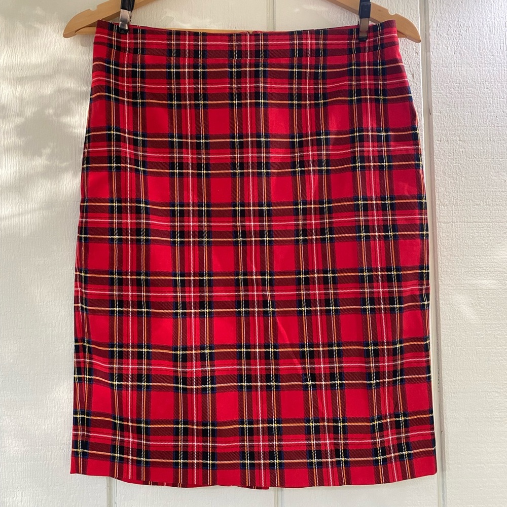 Holiday Plaid J. Crew Pencil Skirt - Size 4